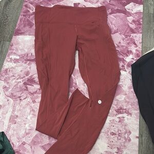 Fast and Free Lululemon Athletica Rust Leggings with Pockets